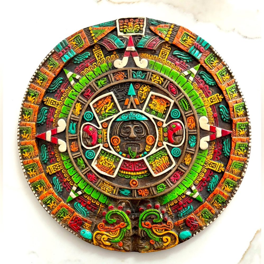 Colorful Aztec Calendar Wall Art